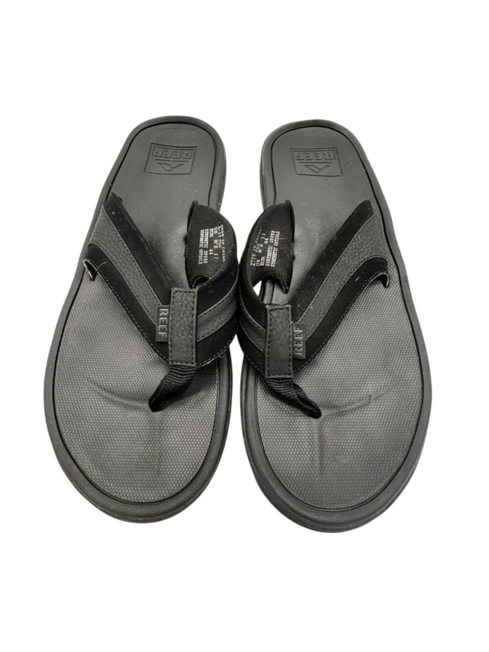 Reef Thong Flip Flop Sandals Men's Size 11 Black Synthetic Comfort Beach Casual